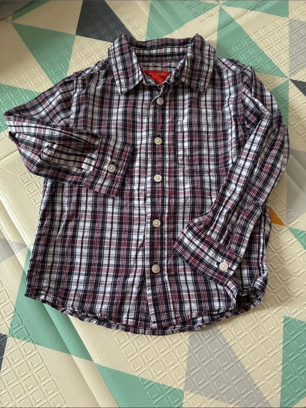20/25$ 🧸 Toddler Plaid Button-Up Shirt - Red/Black/White